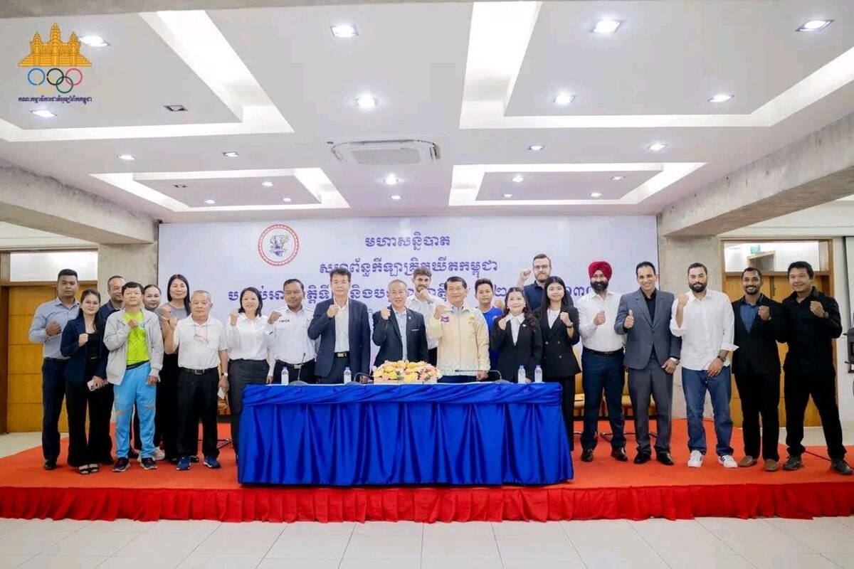 Cricket Federation of Cambodia board and staff at a meeting